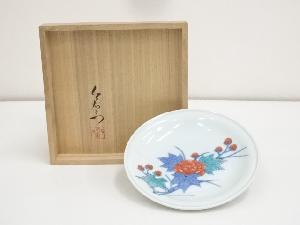 今泉今右衛門造　錦牡丹文飾皿（共箱）